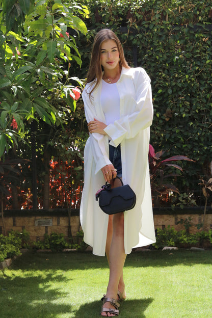 Summer Breeze Shirt Dress - White