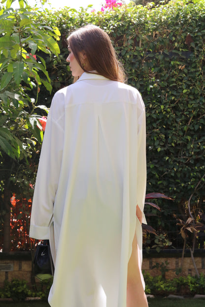 Summer Breeze Shirt Dress - White