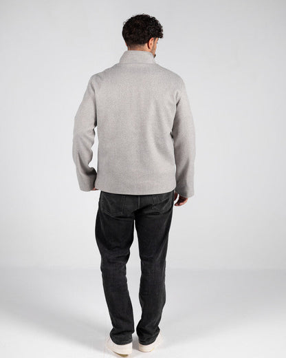 Wool Solid Quarter-Zip Sweatshirt – Grey