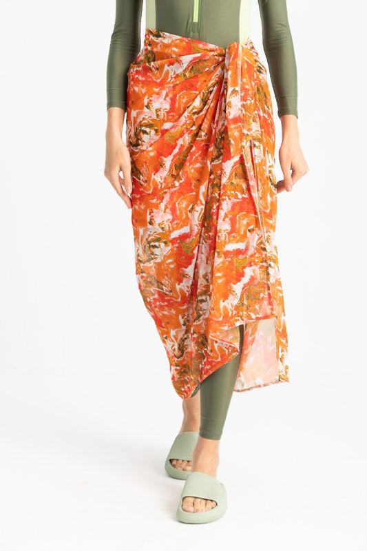 Chiffon Wrap Long Skirt - Multicolor