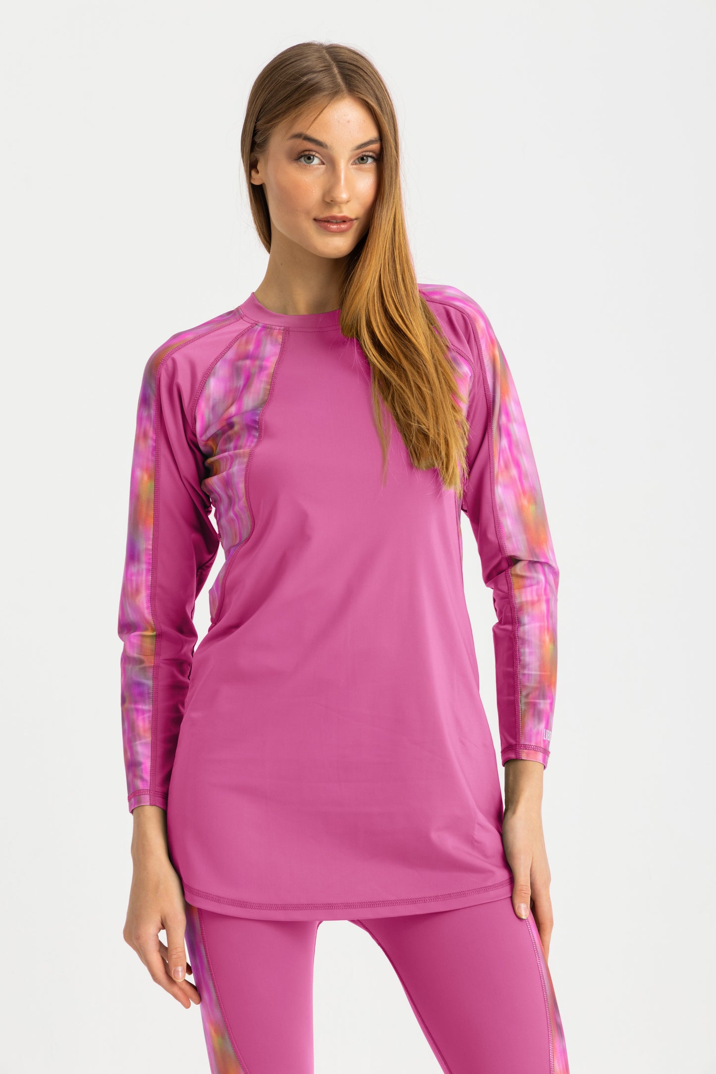 Lycra Asymmetrical Basic Swimsuit - Pink