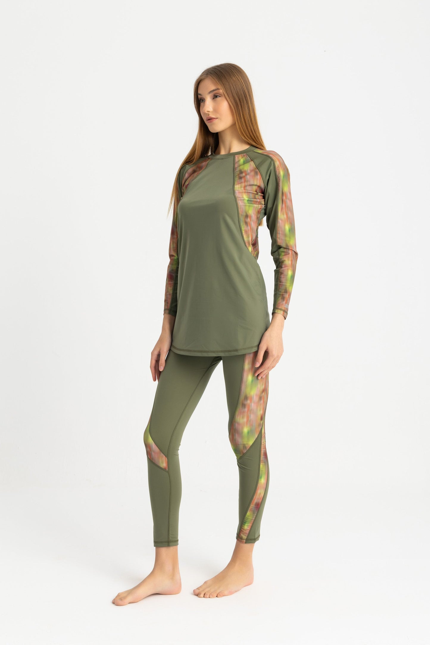 Lycra Asymmetrical Basic Swimsuit - Olive