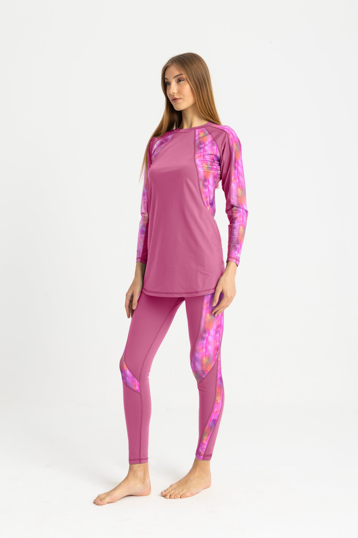 Lycra Asymmetrical Basic Swimsuit - Pink