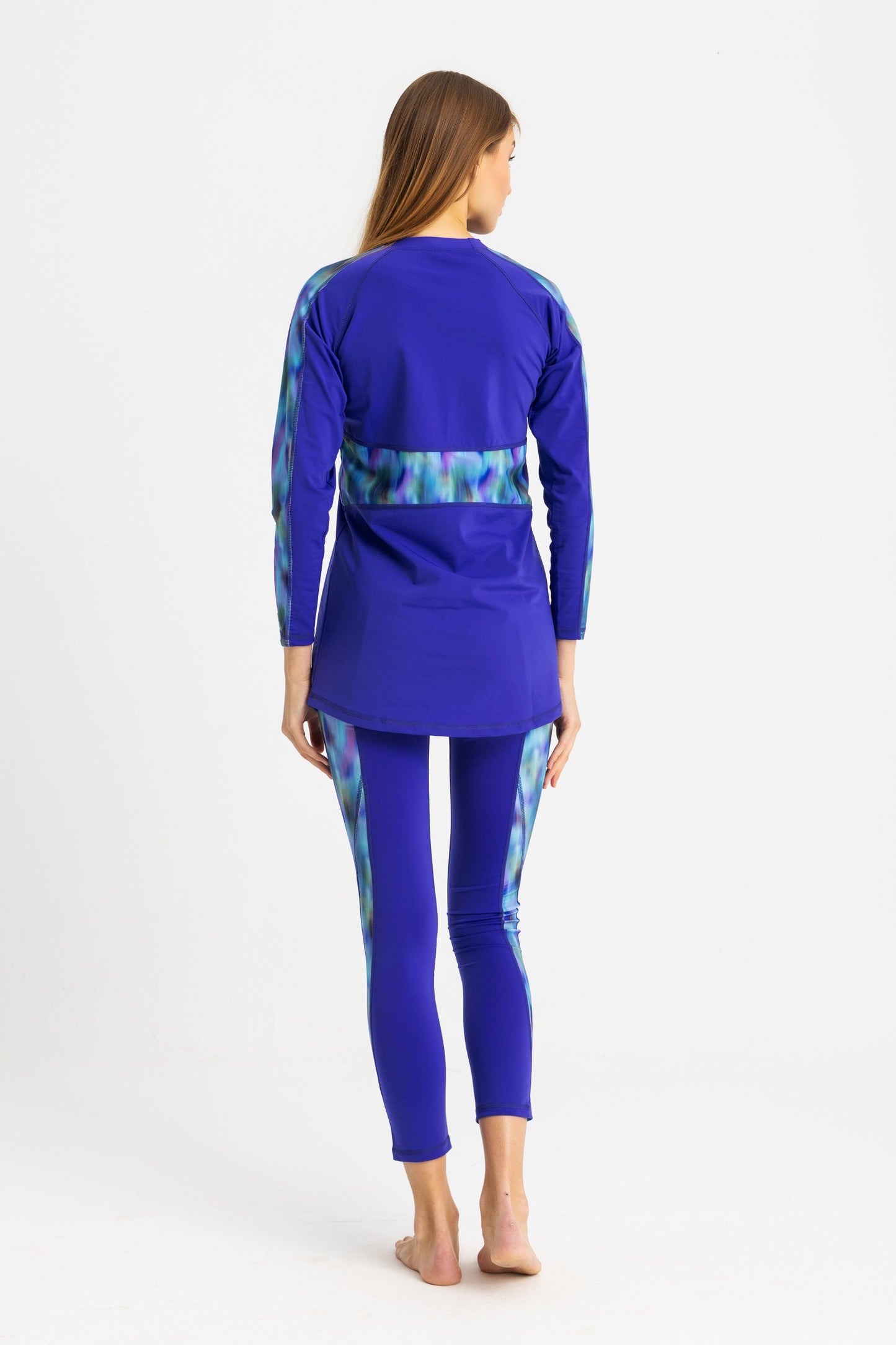 Lycra Asymmetrical Basic Swimsuit - Blue