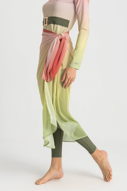Chiffon Wrap Long Skirt - Multicolor
