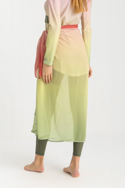 Chiffon Wrap Long Skirt - Multicolor
