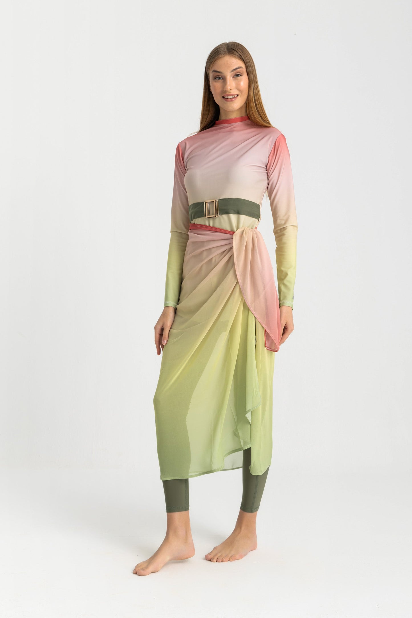 Chiffon Wrap Long Skirt - Multicolor