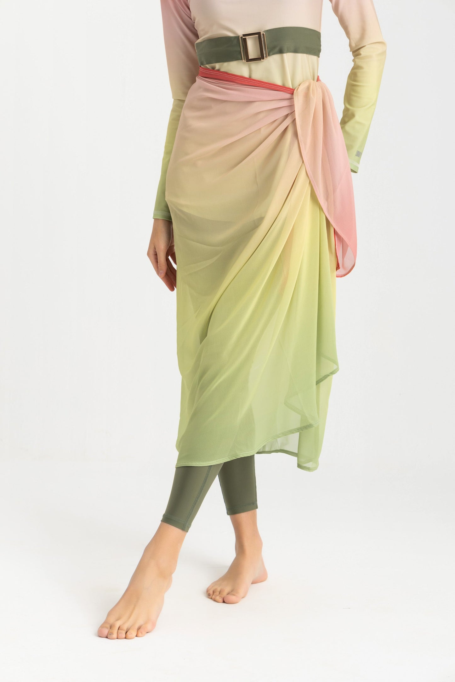 Chiffon Wrap Long Skirt - Multicolor