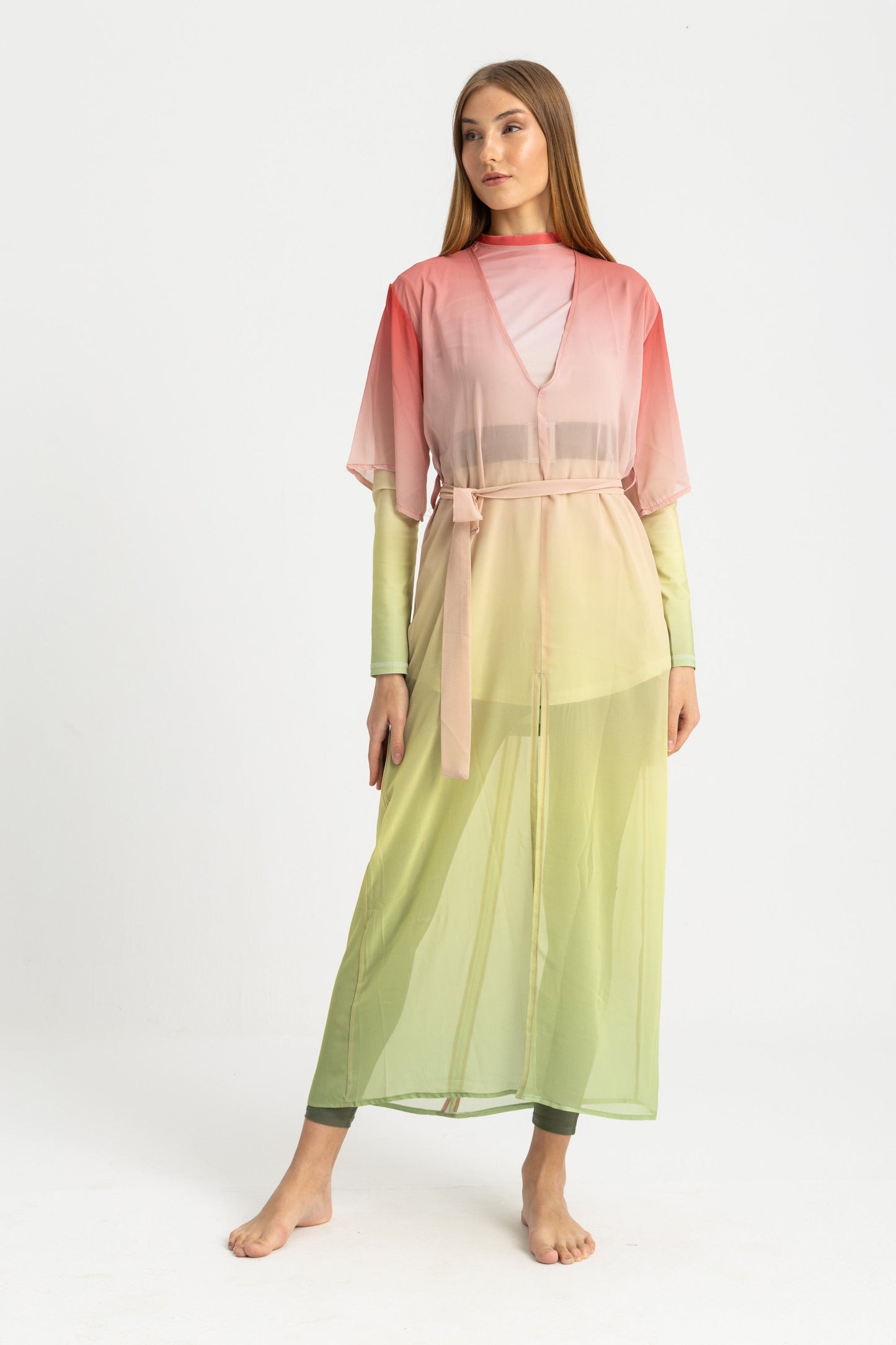Chiffon Cover Up Dress - Multicolor
