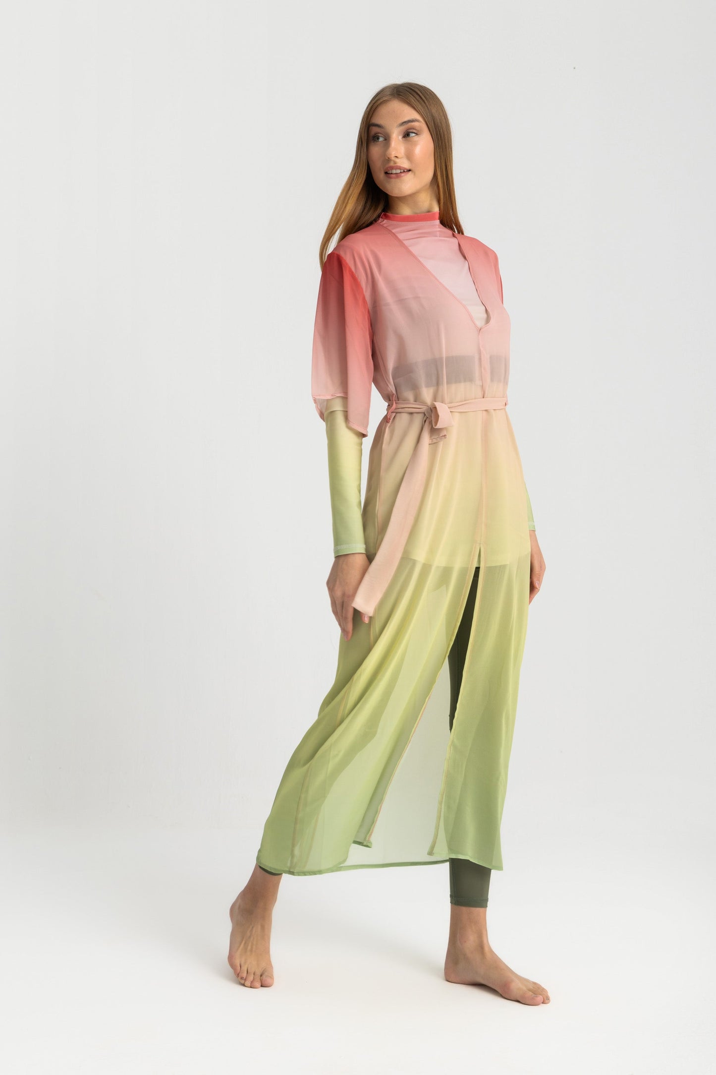 Chiffon Cover Up Dress - Multicolor