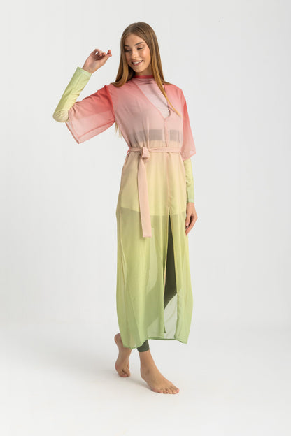 Chiffon Cover Up Dress - Multicolor