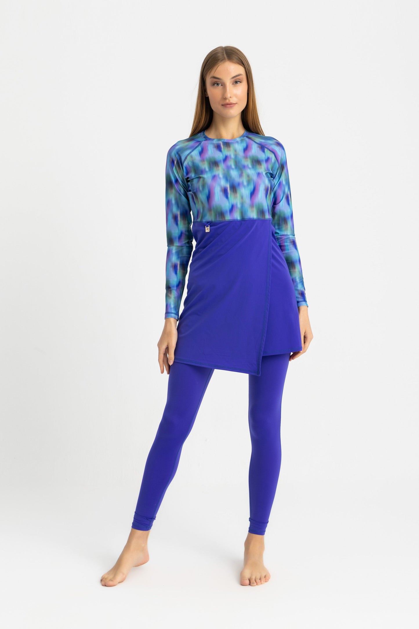 Lycra Motion Wave Swim Top - Blue