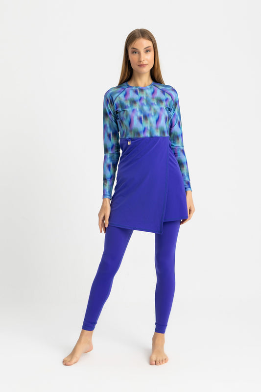 Lycra Motion Wave Swim Top - Blue