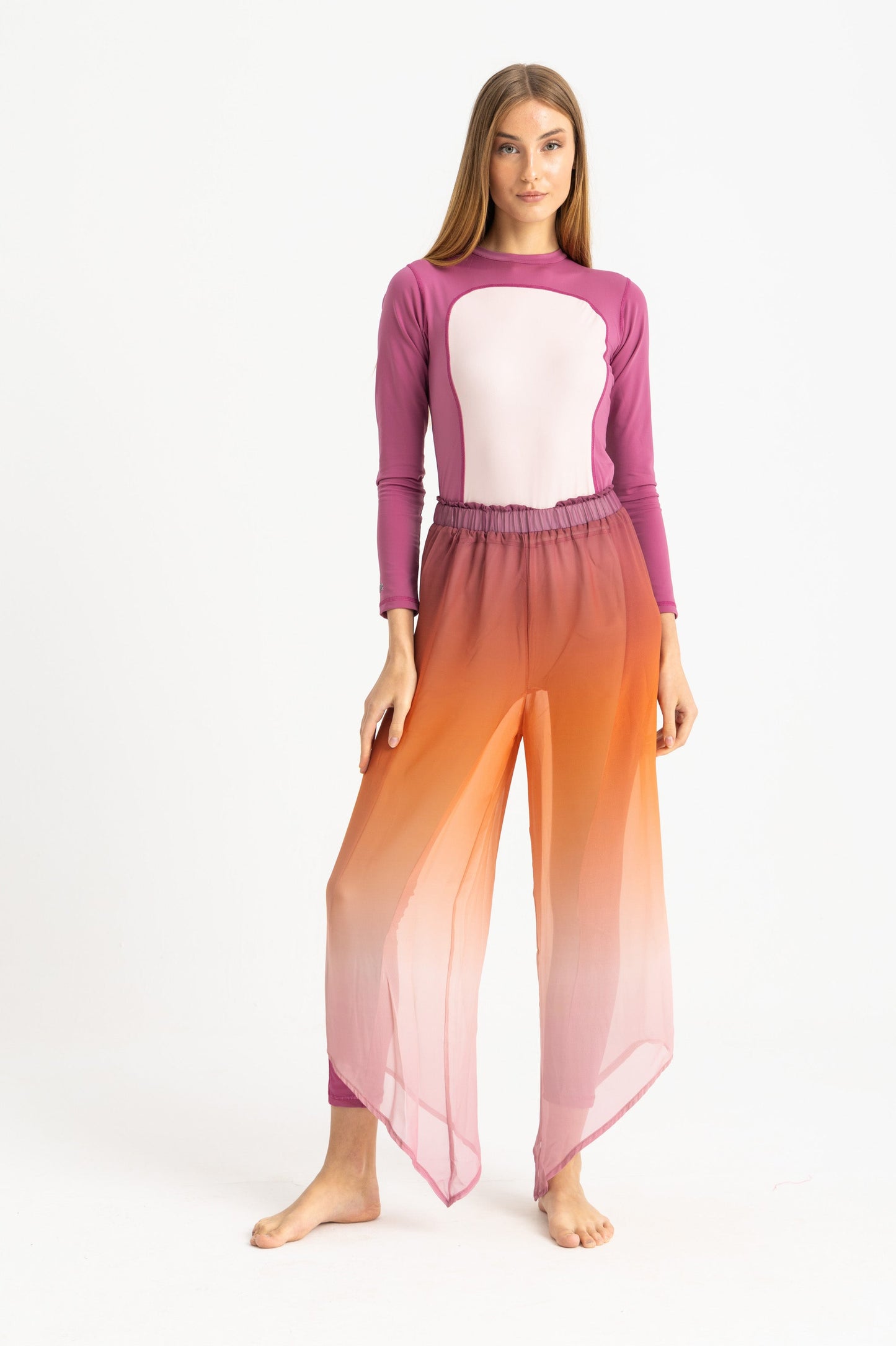 Chiffon Cover Up Pants - Multicolor