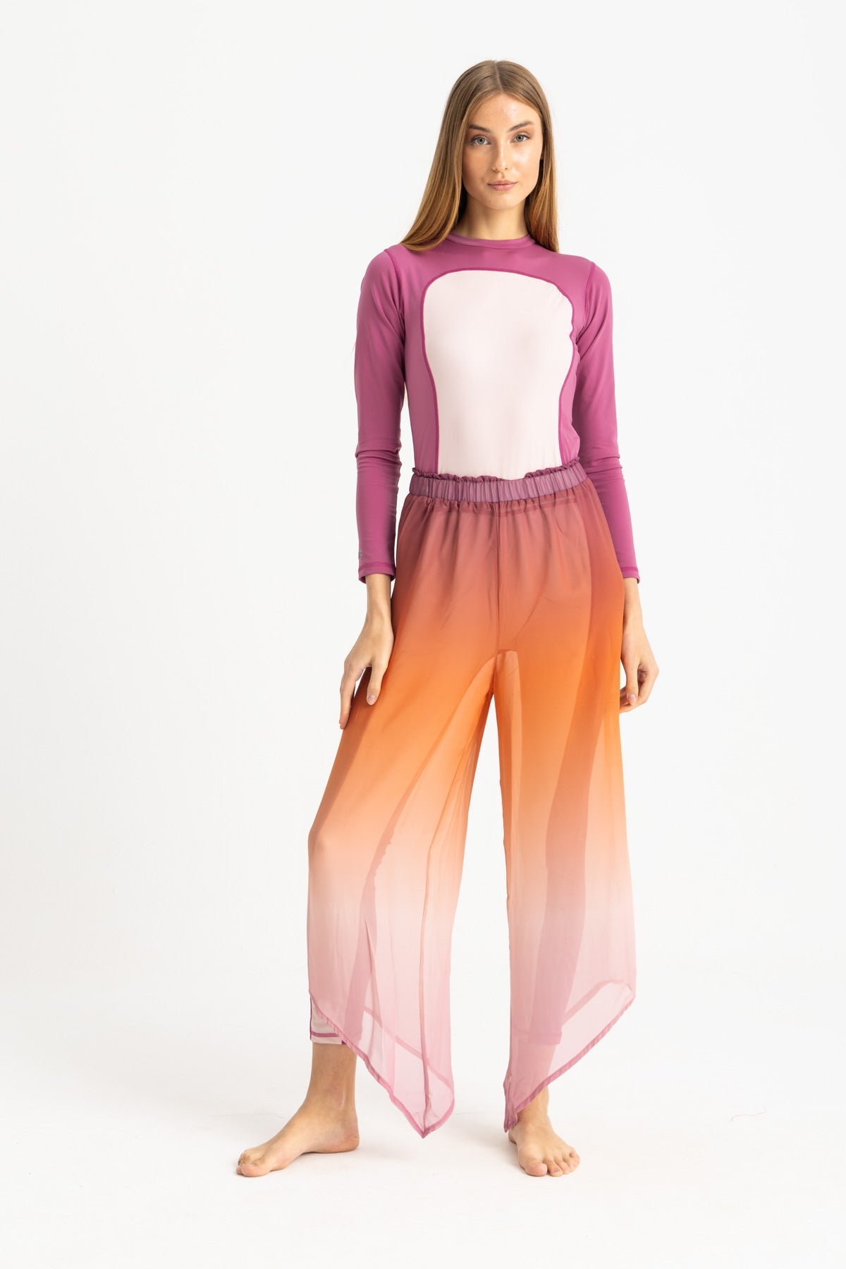Chiffon Cover Up Pants - Multicolor