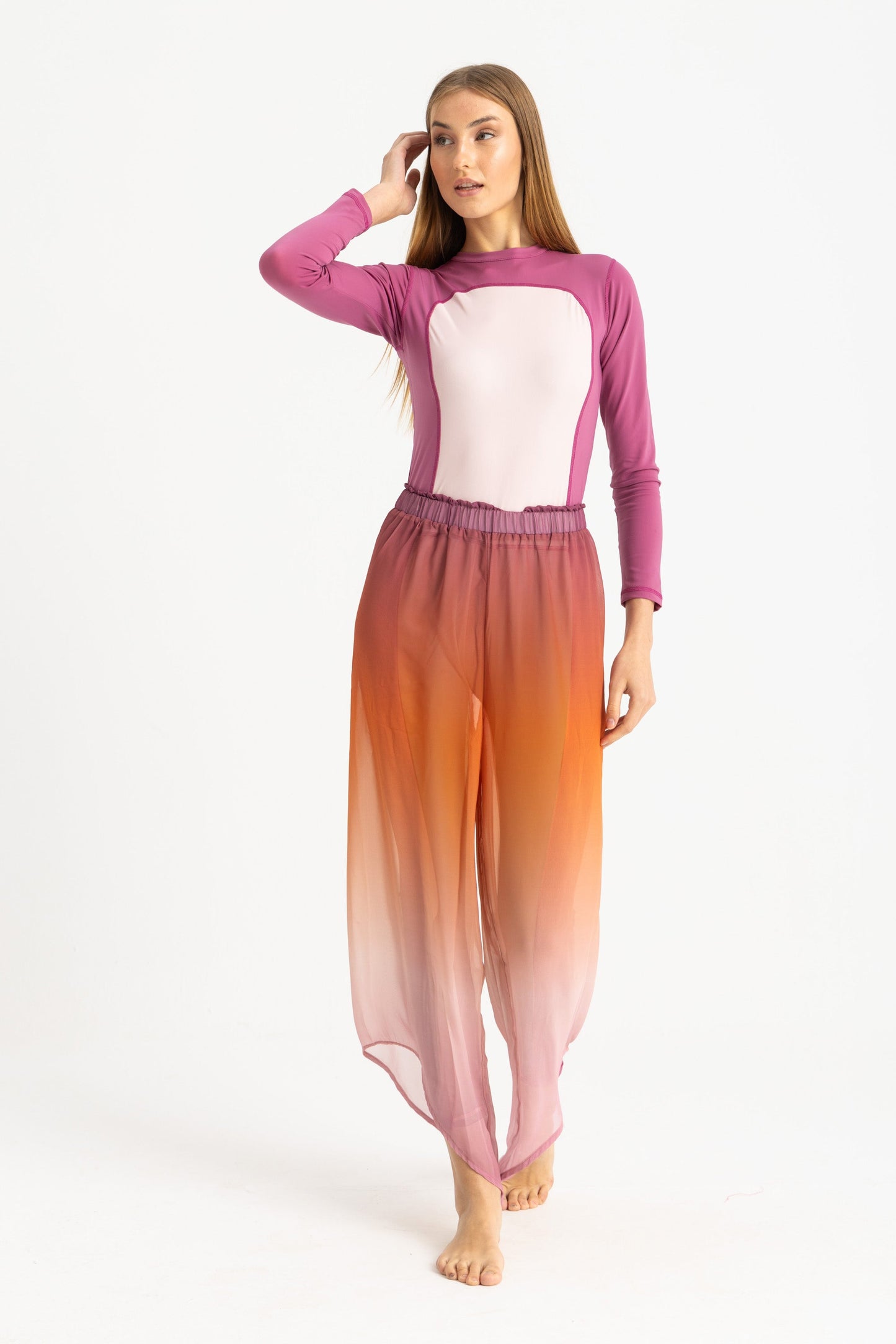 Chiffon Cover Up Pants - Multicolor
