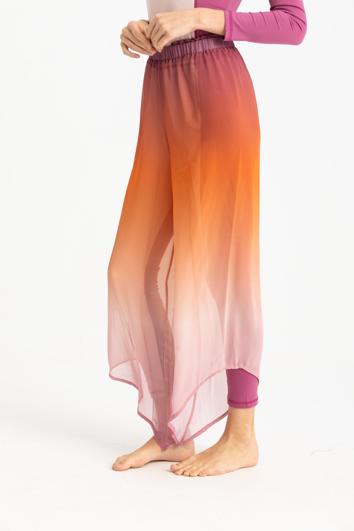 Chiffon Cover Up Pants - Multicolor