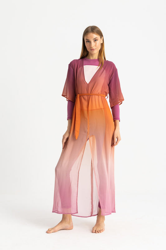 Chiffon Cover Up Dress - Multicolor