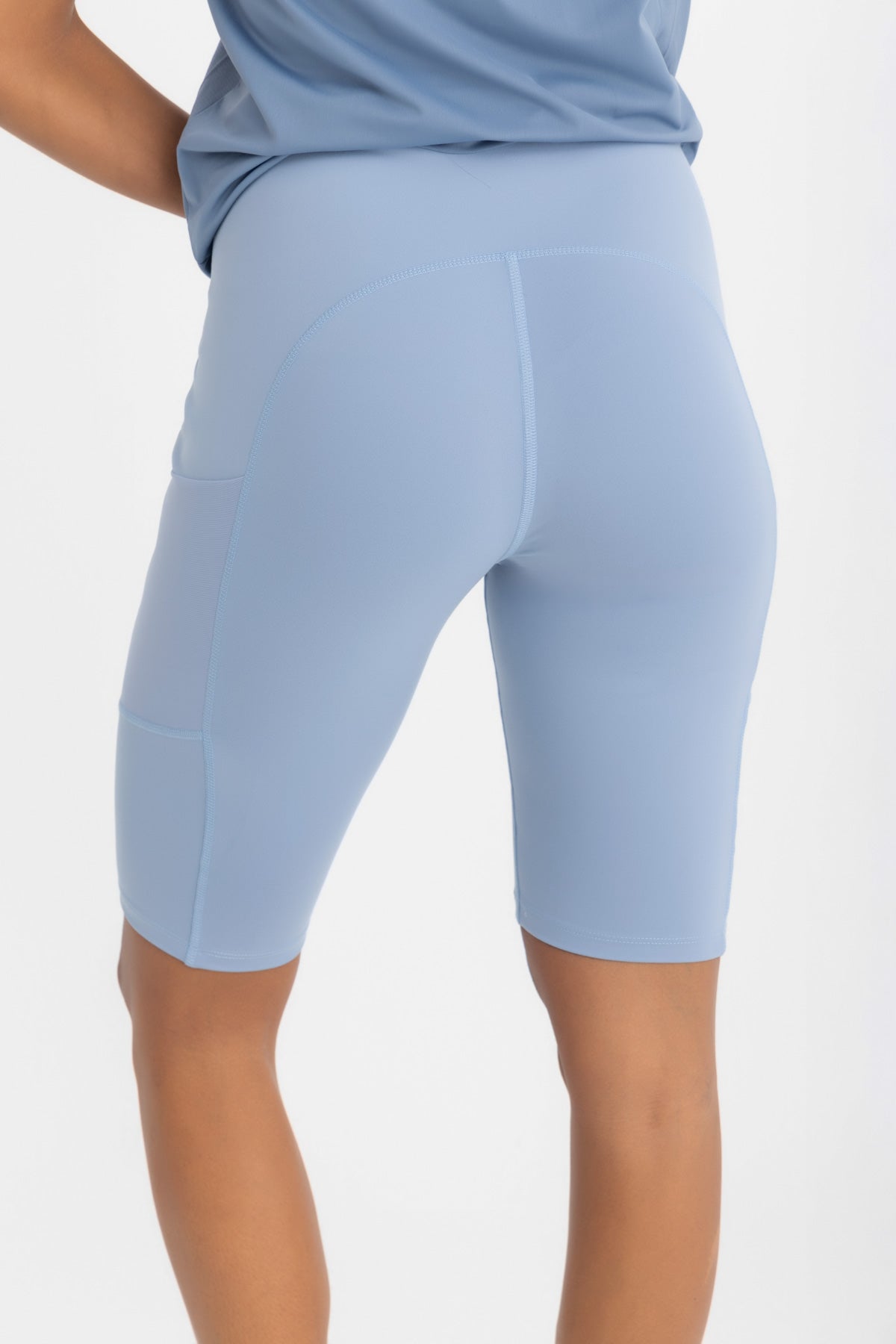 Lycra Sporty High-Waist Short - Ice Blue
