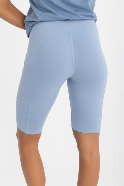 Lycra Sporty High-Waist Short - Ice Blue