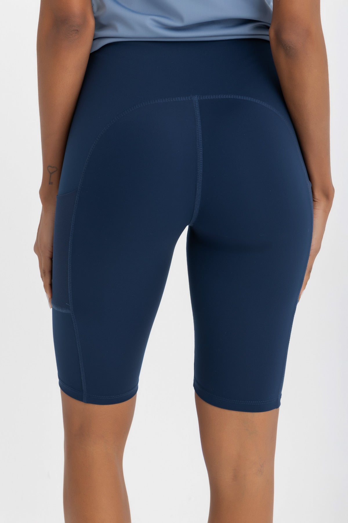Lycra Sporty High-Waist Short - Navy