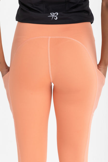 Lycra Sporty High-Waist Leggings - Sandy Peach
