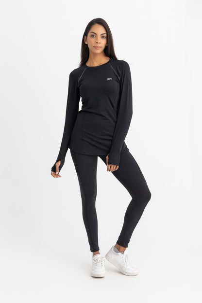 Lycra Endura Long Sleeve Top - Black