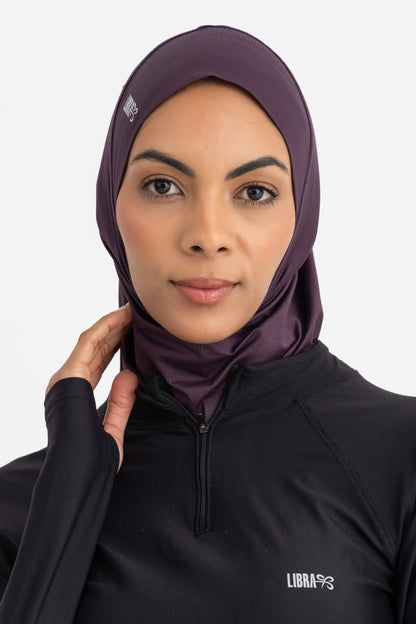 Lycra Sporty Hijab - Plum