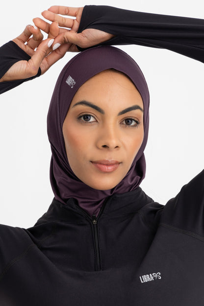 Lycra Sporty Hijab - Plum