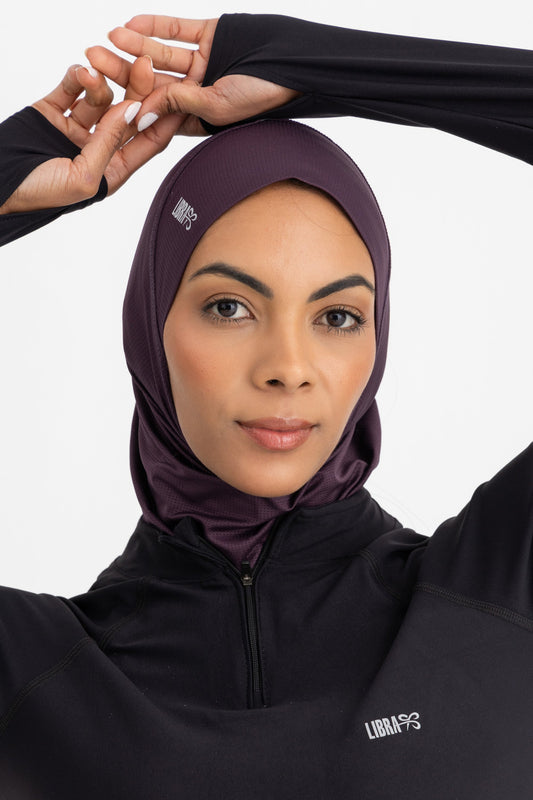 Lycra Sporty Hijab - Plum