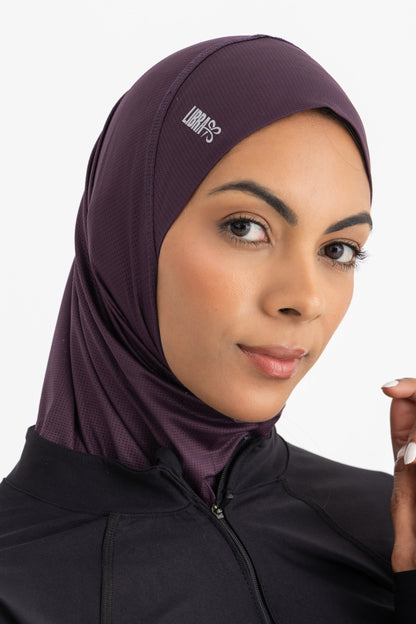 Lycra Sporty Hijab - Plum