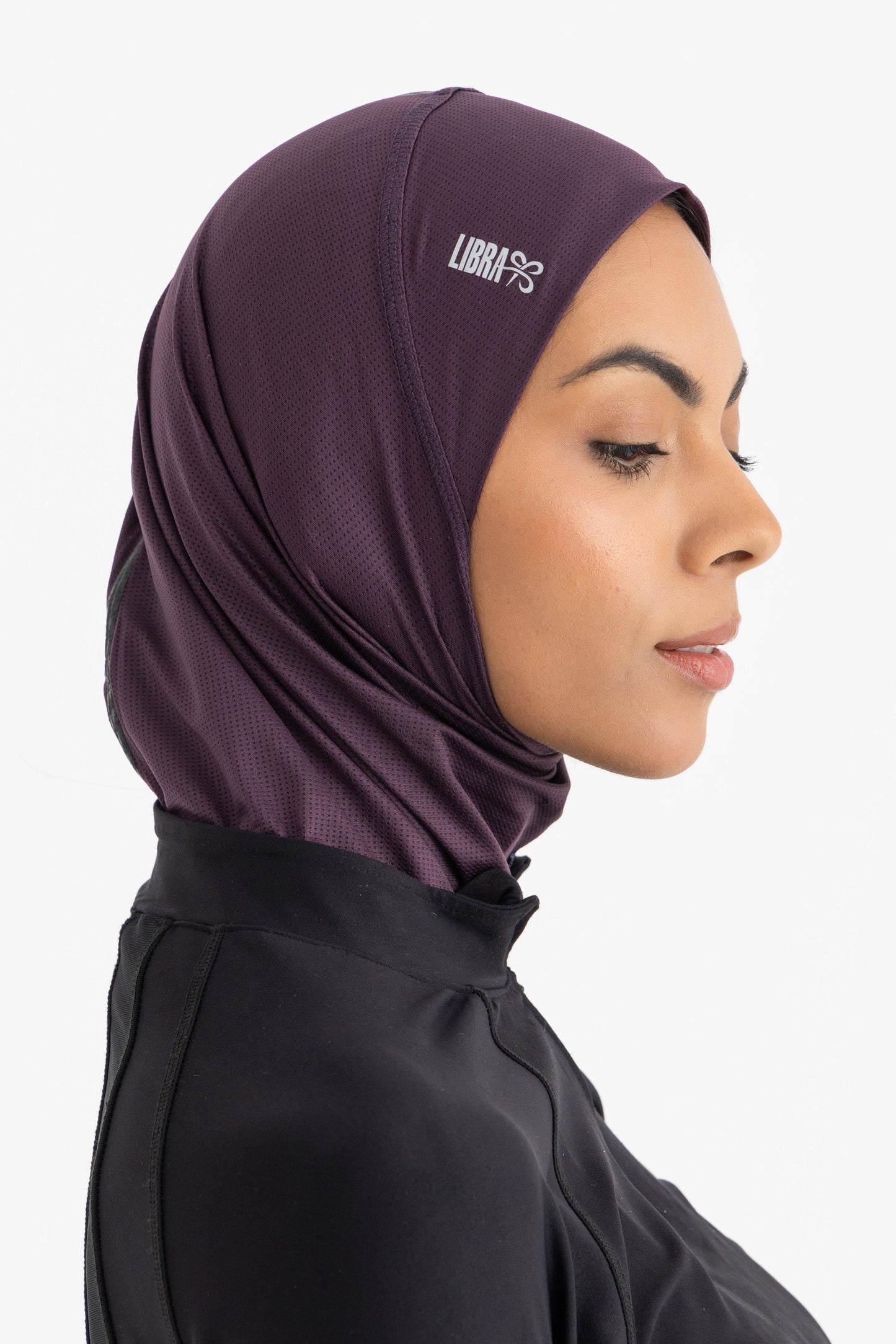 Lycra Sporty Hijab - Plum