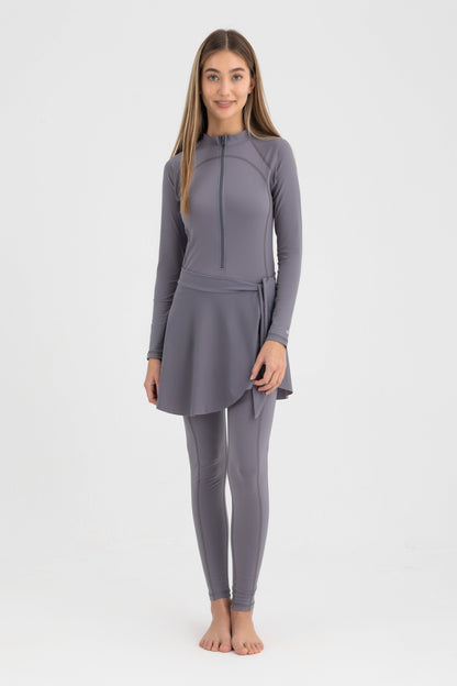 Lycra Wave Cover-Up Skirt - Grey