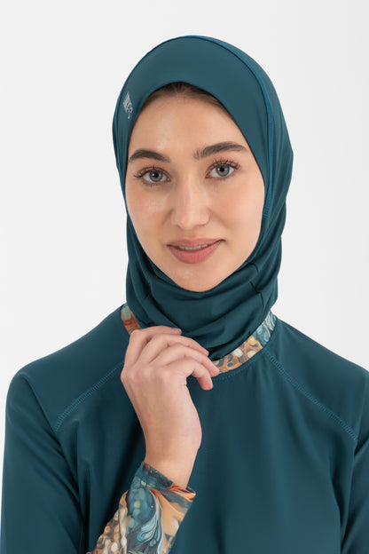 Lycra Ultra-Fit Swim Hijab - Deep Green