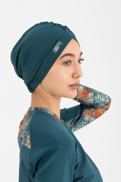 Lycra Sleek Swim Turban - Deep Green