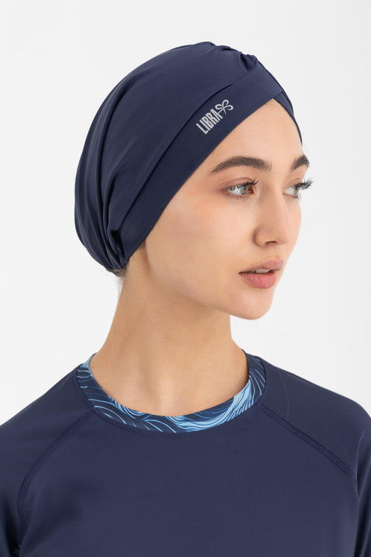 Lycra Sleek Swim Turban - Navy