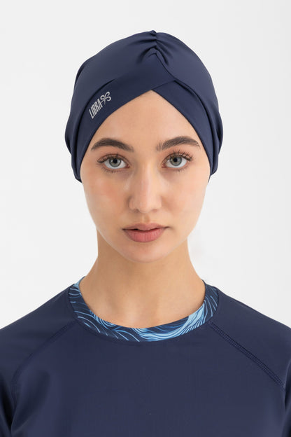 Lycra Sleek Swim Turban - Navy