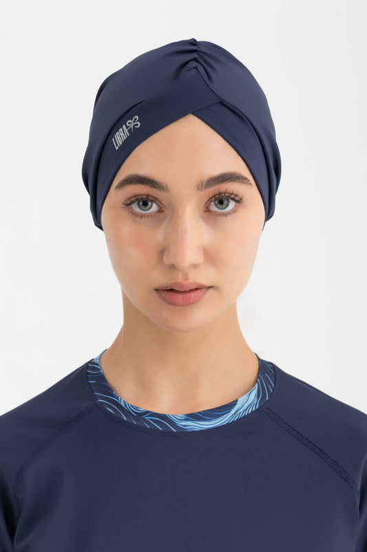Lycra Sleek Swim Turban - Navy