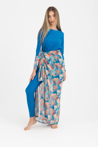 Chiffon Wrap Long Skirt - Multicolor