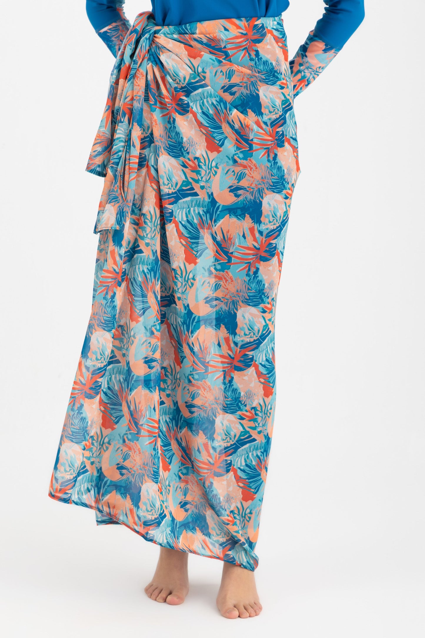 Chiffon Wrap Long Skirt - Multicolor