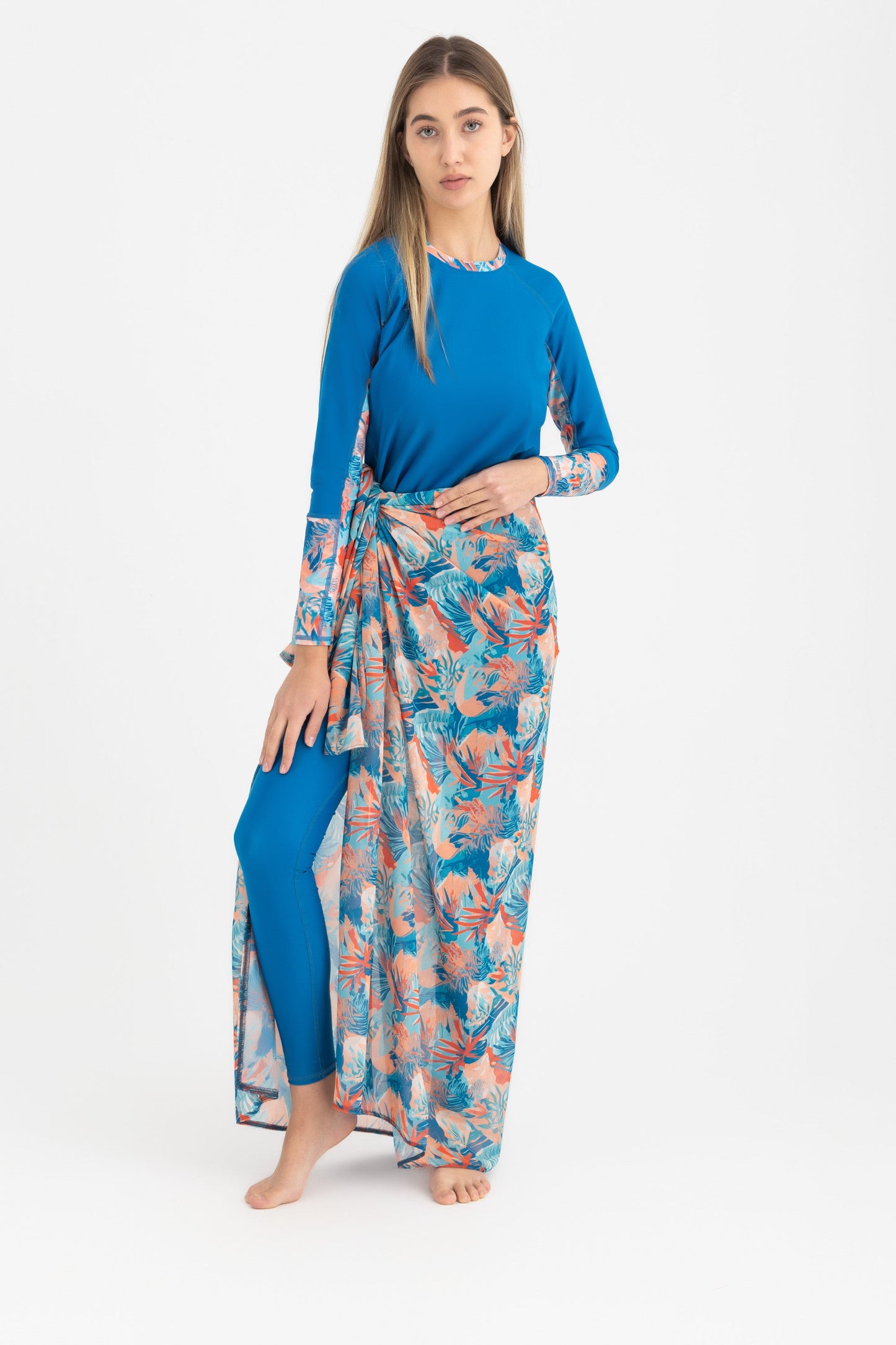 Chiffon Wrap Long Skirt - Multicolor