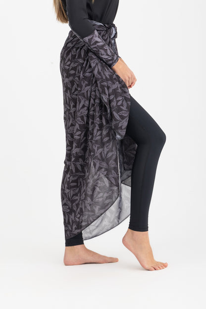 Chiffon Wrap Long Skirt - Black