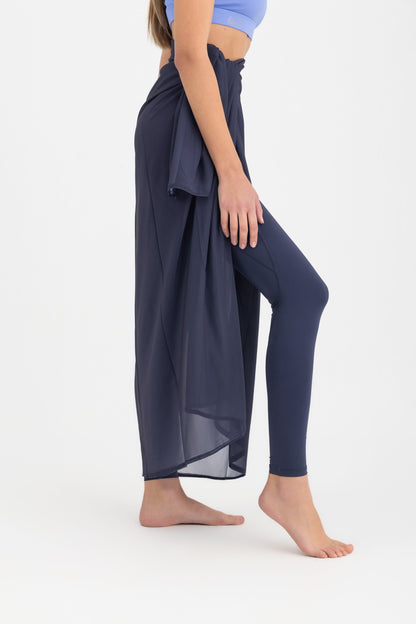 Chiffon Wrap Long Skirt - Navy