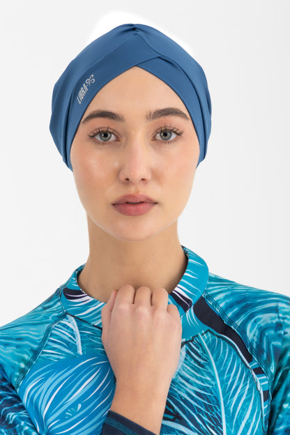 Lycra Sleek Swim Turban - Blue