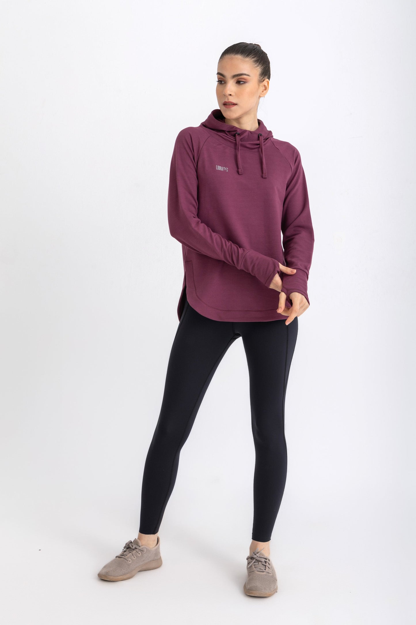Lycra Long Sleeve Cloud Hoodie - Wine Red