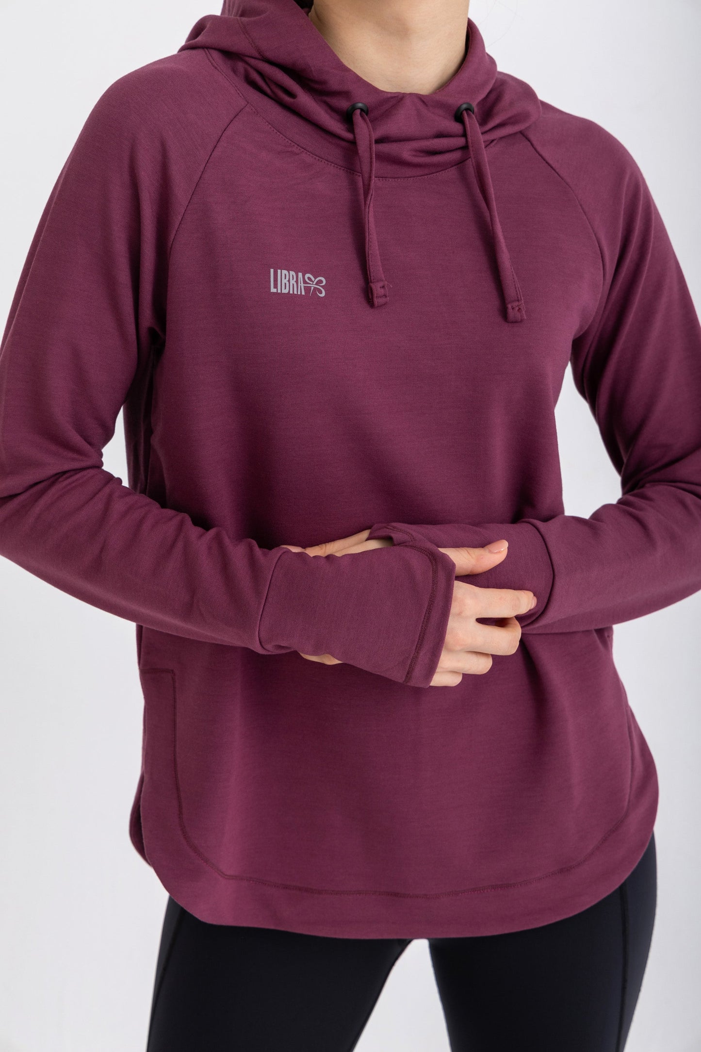 Lycra Long Sleeve Cloud Hoodie - Wine Red
