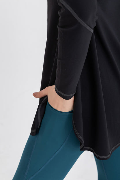 Lycra Stitched Breeze Back Top - Black