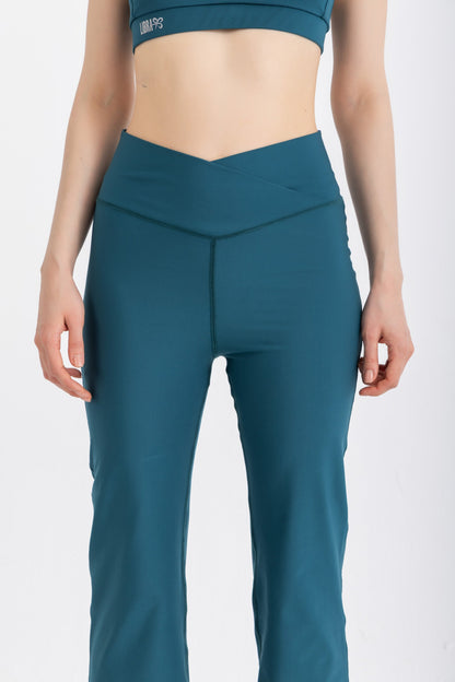 Lycra V-Flare Leggings - Teal