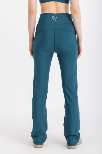 Lycra V-Flare Leggings - Teal