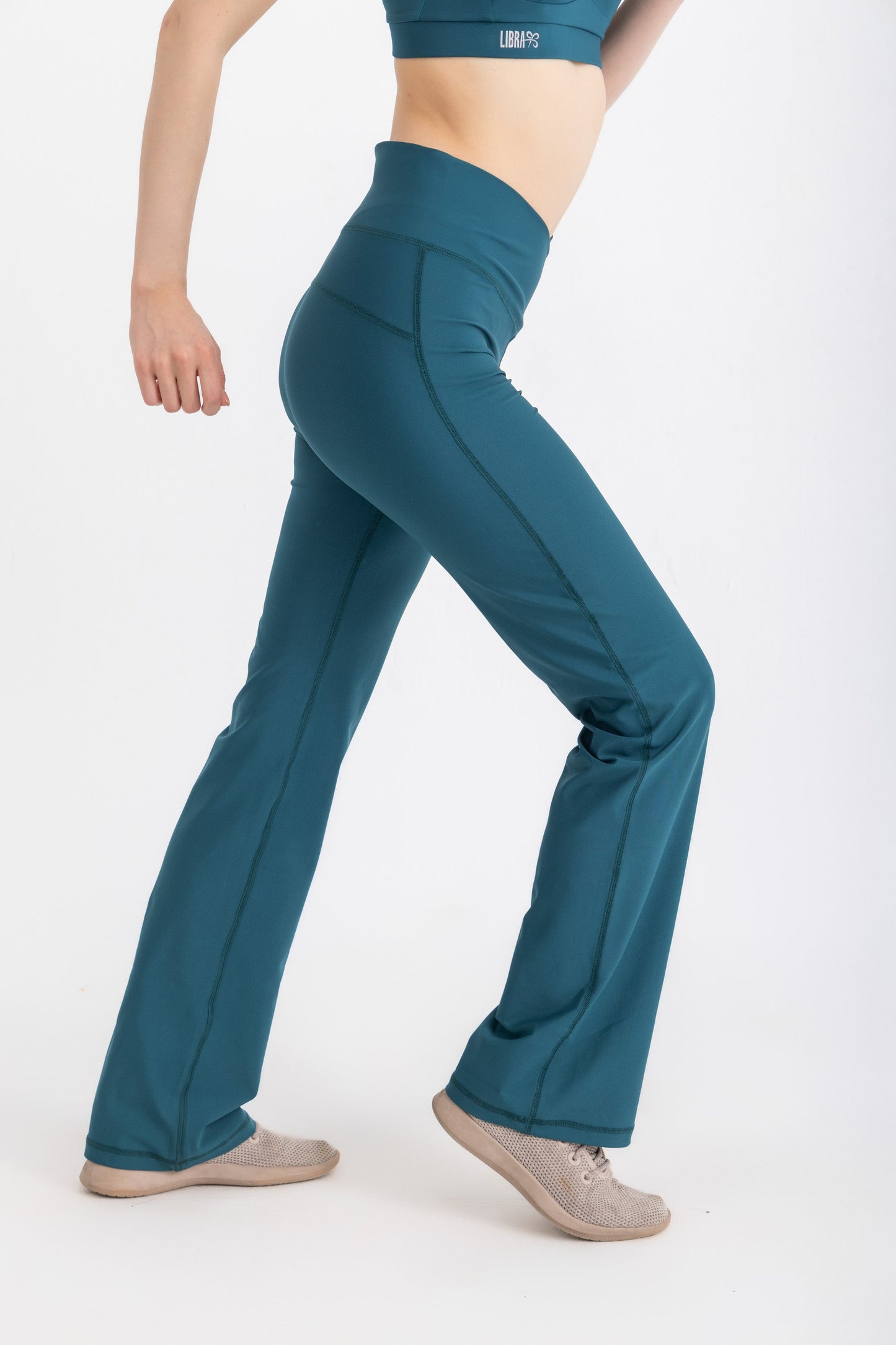 Lycra V-Flare Leggings - Teal